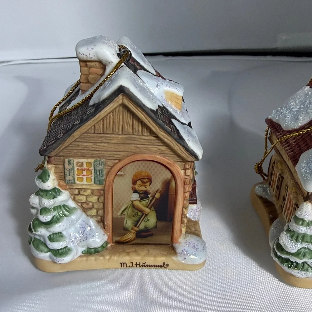 Vintage 1999 The Bradford Exchange Hummel Bavarian Village Hanging Ornament Set